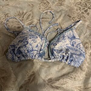 Hollister Blue Paisley Bikini Top